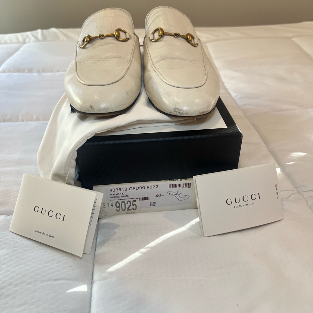 Gucci White/Cream Slides 40.5